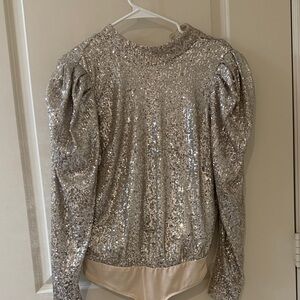 Silver Sequin Women's Top
